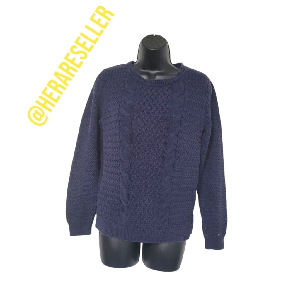 Crofts & Barrow Medium Knit Navy Blue Pullover Sweater